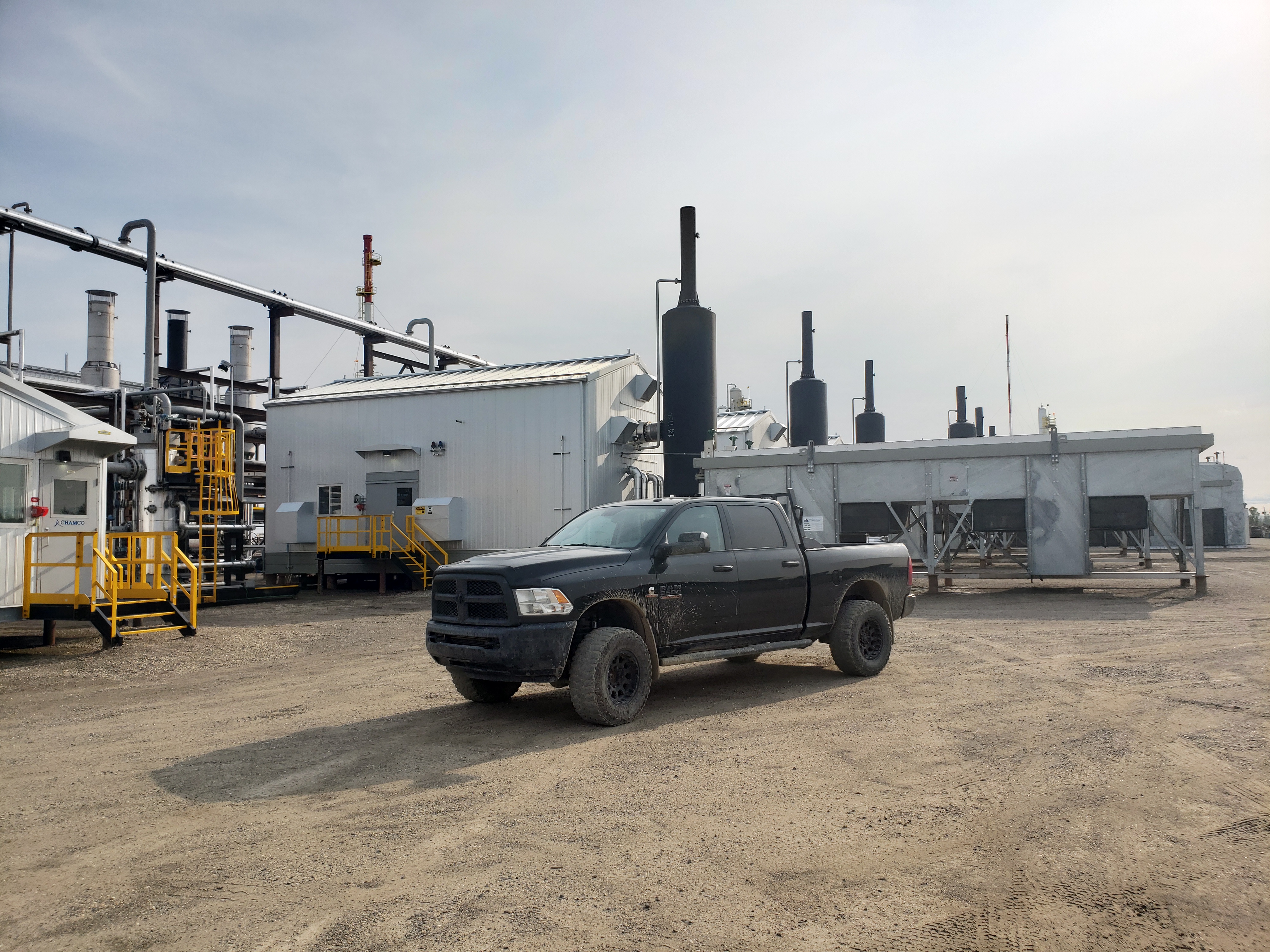 Amped Power field truck on active Oil & Gas site